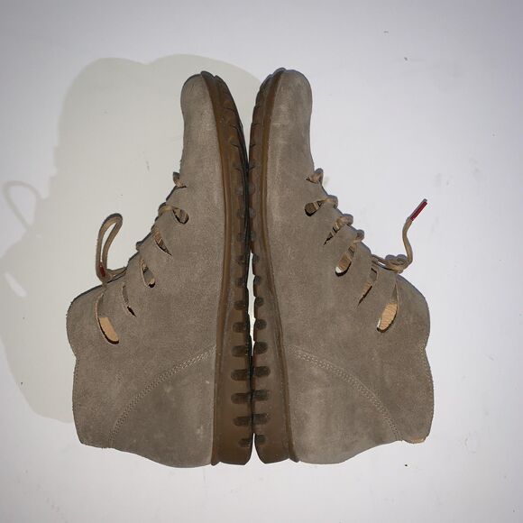 Think! Boots Womens Size EU 37 US 6.5-7 Taupe Suede Lace Up Ankle Comfort 84079 - Picture 8 of 10